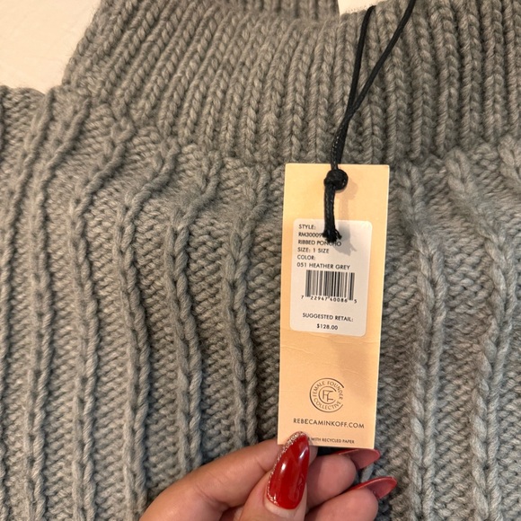 Rebeca Minkoff Ribbed poncho/SWEATER over-sized* - Picture 3 of 3